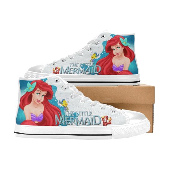 The Little Mermaid Unofficial Shoes Custom Unisex Adult Shoes, Canvas Shoes High Top