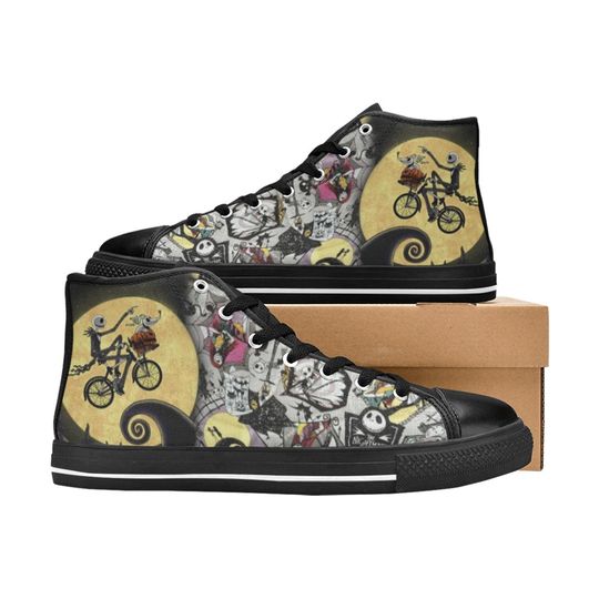 The Nightmare Before Christmas Shoes Custom Unisex Adult Shoes, Canvas Shoes High Top