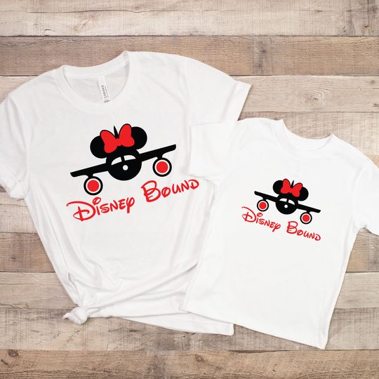 Kids Disney Bound Minnie Mouse Airplane T-Shirt, Kids Disney Bound Shirt, Minnie Mouse Airplane Tee