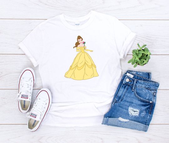 Belle T-shirt Disney Princess fan Shirts Adult