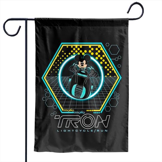 Disney Tron Lightcylce Run Ride Garden Flags, Mickey Tron Bike Garden Flags, Disney Trip Garden Flags
