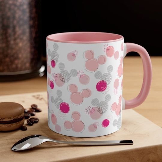 Disney Pink Polka Dots Mug, Disney Inspired Mug, Magic Kingdom Mug, Disney Gift, Disney Coffee Mug