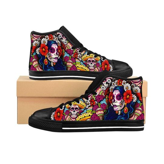 Women Dia De Los Muertos Shoes Halloween Sneakers