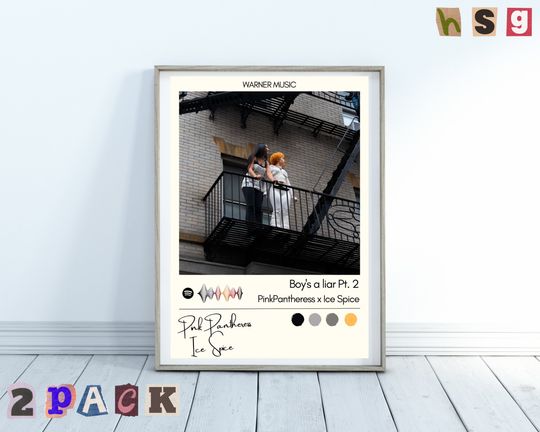 Ice Spice - Boy's a liar Pt. 2 - Album Art Music Poster