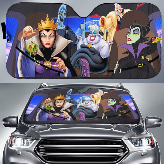 Disney Villains Car Auto Sun Shade Evil Queen Malecifent Car Sun Shade
