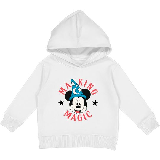 Retro Sorcerer Mickey Making Magic Kids Pullover Hoodies / Fantasmic Disneyland Kids Pullover Hoodies