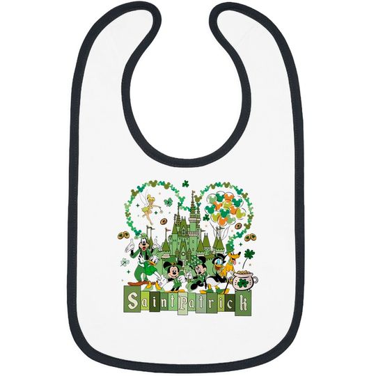 Disneyland St Patricks Day Bibs, Mouse and Friends St Pattys Day Bibs, Disney Irish Bibs