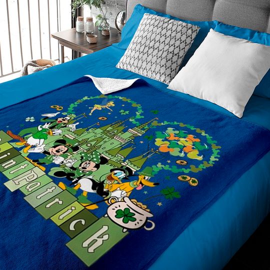 Disneyland St Patricks Day Baby Blankets, Mouse and Friends St Pattys Day Baby Blankets, Disney Irish Baby Blankets