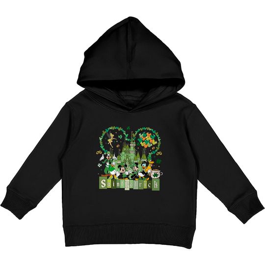 Disneyland St Patricks Day Kids Pullover Hoodies, Mouse and Friends St Pattys Day Kids Pullover Hoodies, Disney Irish Kids Pullover Hoodies