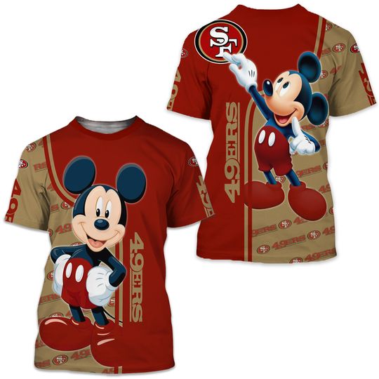 Disney Mickey Mouse San Francisco 49ers 25 Gift For Fan 3D T Shirt