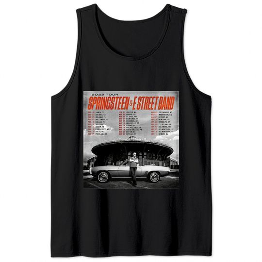 Bruce Springsteen 2023 Tour Tank Tops, Springsteen n E Street Band Tour Tank Tops, Rock Tour 2023 Tank Tops