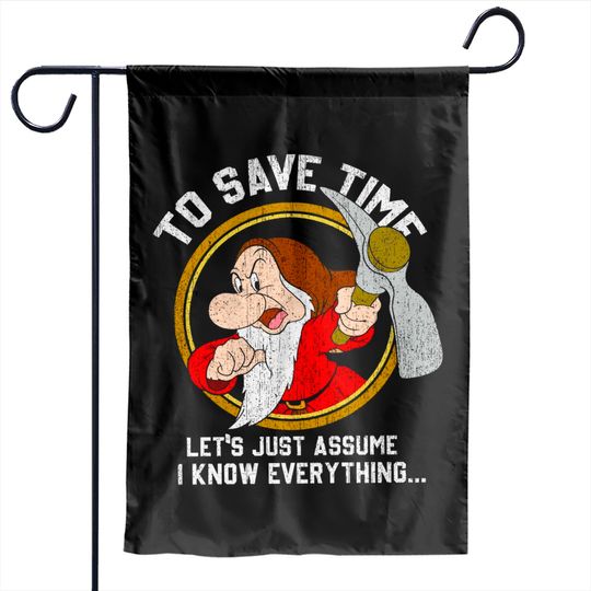Retro Disney Grumpy Dwarf To Save Time Garden Flags