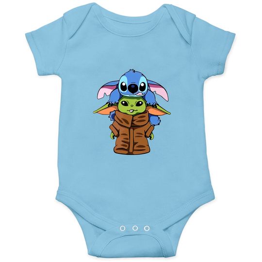 Discover Baby Yoda and Stitch Disney Onesies, Cute Baby Yoda&Stitch Disney Ears Onesies,Kids Disney Onesies