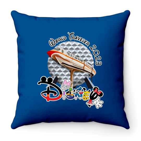 World Traveler 2023 Epcot family Throw Pillows, World Traveler 2023 Disney Epcot Group Throw Pillows