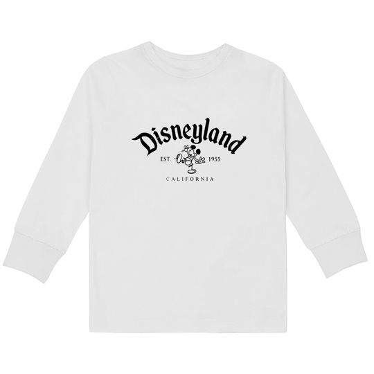 Disneyland California 1955 Kids Long Sleeve T-Shirts, Mickey Crewneck Kids Long Sleeve T-Shirts, Mickey Disneyland Kids Long Sleeve T-Shirts