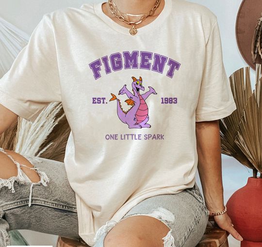 Disney Figment Shirt, One Little Spark Vintage Shirt, Disneyworld Shirts