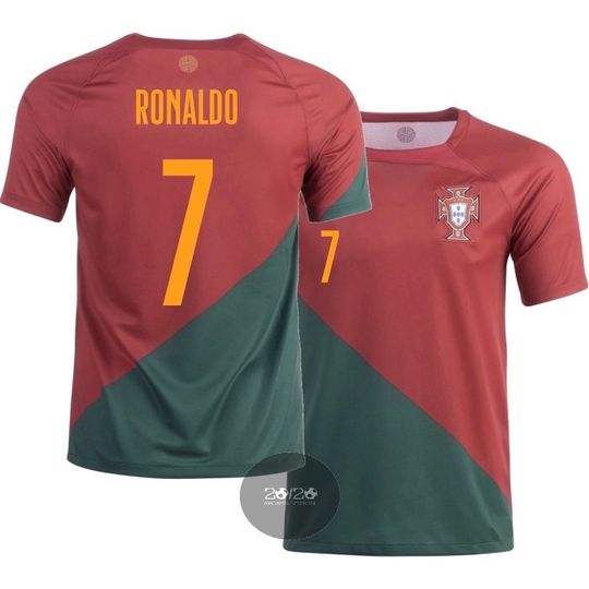 Portugal Youth/Kids Home 2022 Ronaldo #7 Soccer Fan 3D T-Shirt