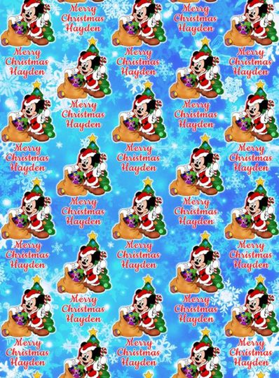 Mickey Mouse Christmas Wrapping Paper, Disney Wrapping Paper
