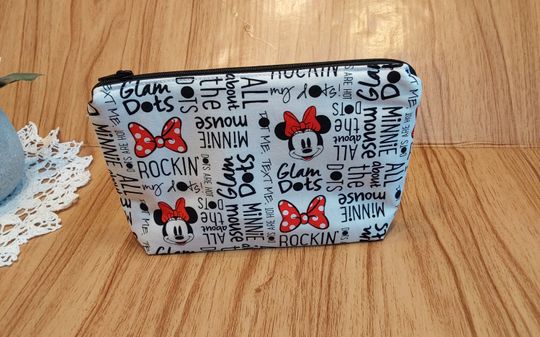 Disney Minnie mouse print makeup bag, reusable bag