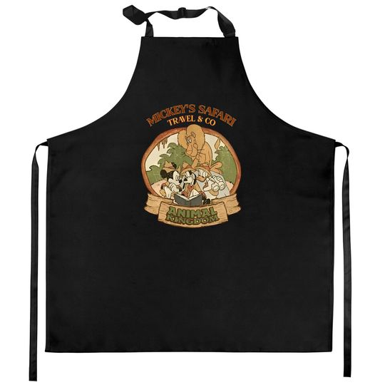 Retro Disney Animal Kingdom Kitchen Aprons, Disney Family Vacation Kitchen Aprons,Vintage Disney Safari