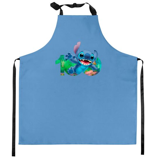 100 Anniversary Stitch D100 Kitchen Aprons Stitch 100th Disney Anniversary Kitchen Aprons, Disney 100 Years of Wonder Kitchen Aprons