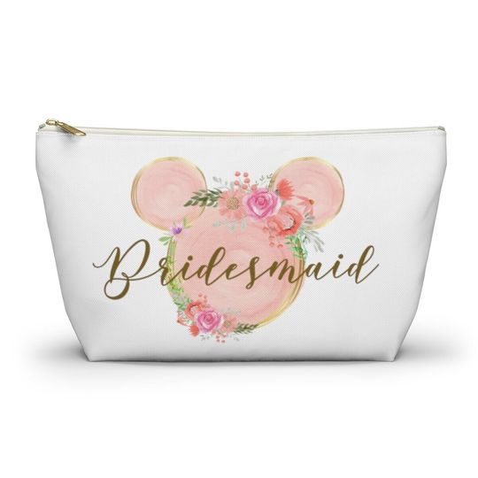 Personalised Pink Accessory Bag, Disney Cosmetic Bag, Mickey Bag, Disney Travel Bag