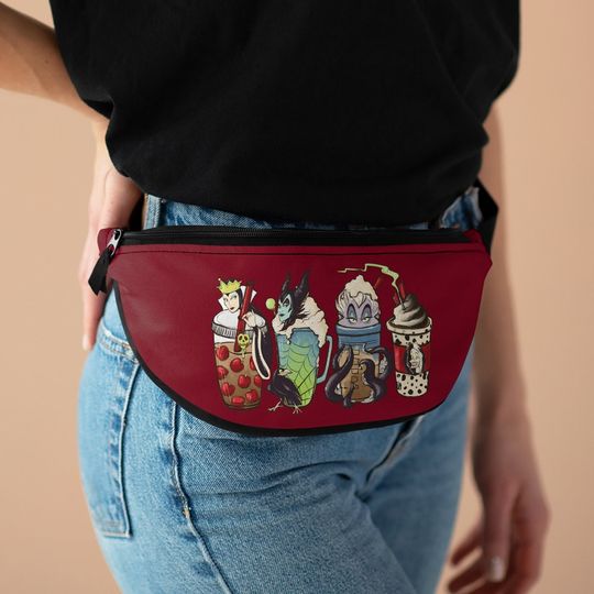 Disney Villain Fanny Pack, Burgundy Halloween Villain Disney Waist Bag