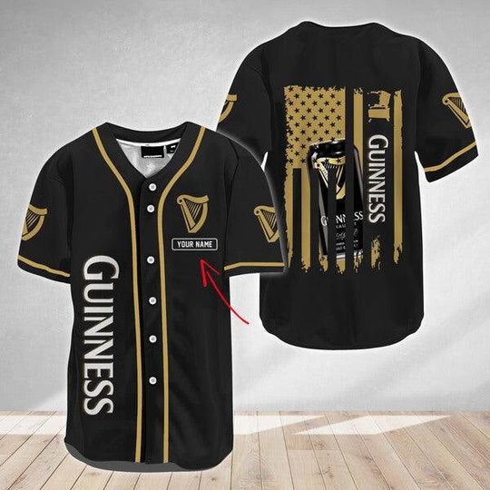 Personalized USA Flag Guinness Beer Baseball Jersey,Guinness Baseball Jersey