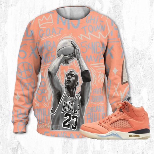 MJ The Goat 3D Doodles MJ match Jordan 5 DJ Khaled Crimson Bliss