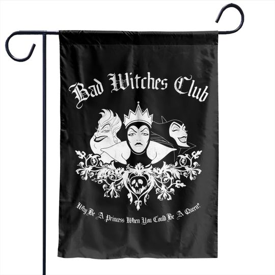 Bad Witches Club Group Garden Flags / Ursula Maleficent Evil Queen / Disney Villains