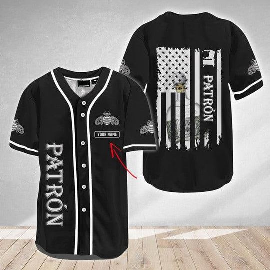 Personalized USA Flag Tequila Patron Baseball Jersey, Alcohol Custom Jersey Tequila beer love Baseball Jersey