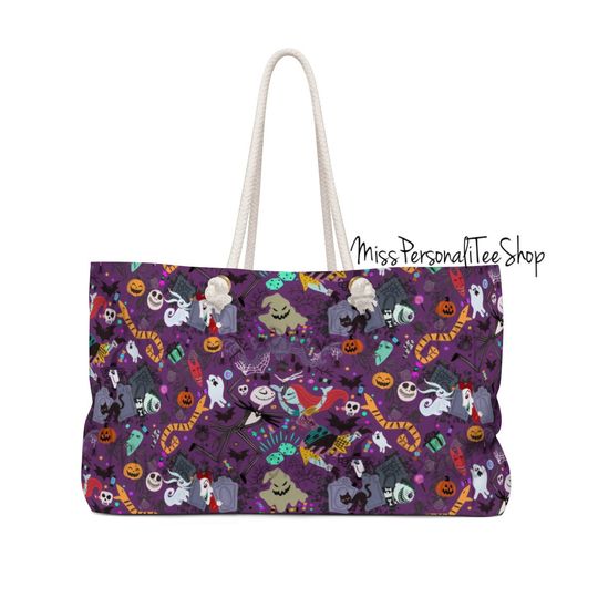 Nightmare Before Christmas Weekender Bag - Jack Skellington and Sally, Disney World Travel Bag