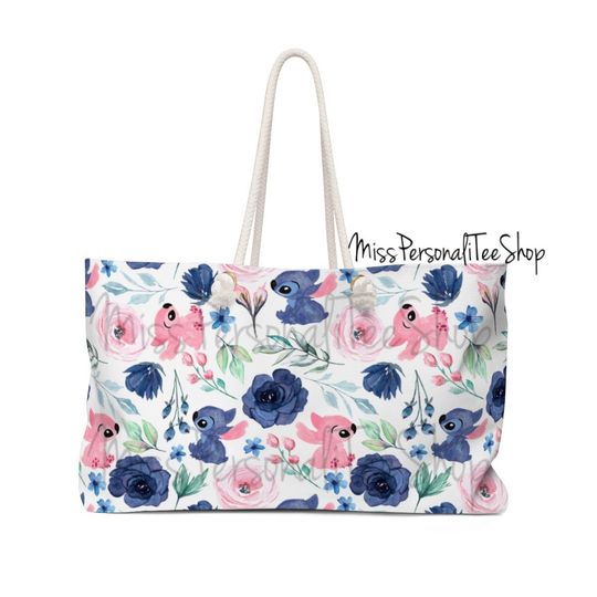 Stitch and Angel Floral - Weekender Bag - Disney World Travel Bag