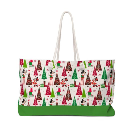 Disney Classic Christmas Weekender Bag, Disney Vacation Bag, Mickey Mouse Bag