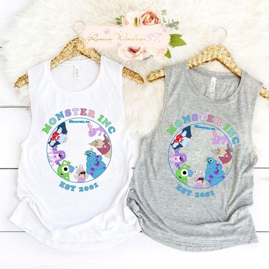 Monsters Inc Tank, Disney Characters Tank, Disney Pixar Tank
