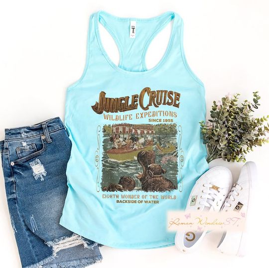Vintage Disney Jungle Cruise Ride Tank, WDW Disney Vacation, Magic kingdom Tank