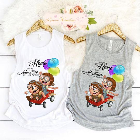 Carl and Ellie Tank, Pixar Up Tank Top, Up Movie Tank, Disney Matching Tank