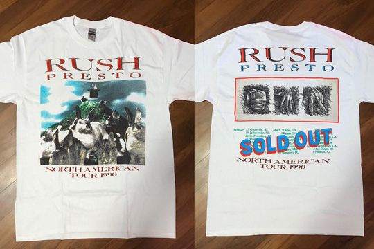 Discover 1990 Rush Presto North American Tour T-Shirt
