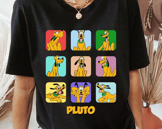 Disney Pluto Moods T-Shirt, Happy Dog T-Shirt, Pluto and Mickey