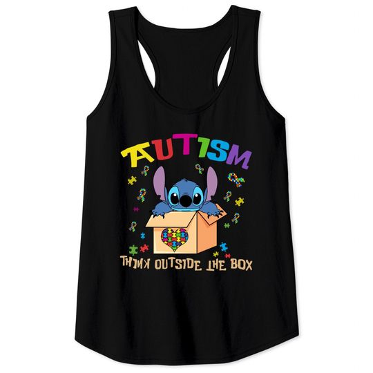 Autism Tank Tops, Autism Stitch Tank Tops, Puzzle Pieces, Disney Stitch Tank Tops