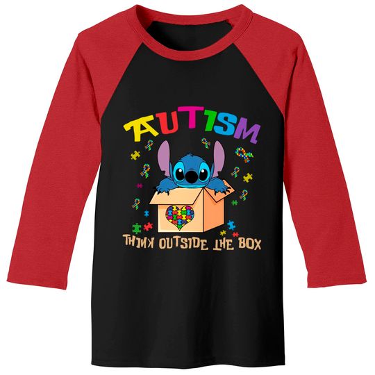 Autism Baseball Tees, Autism Stitch Baseball Tees, Puzzle Pieces, Disney Stitch Baseball Tees