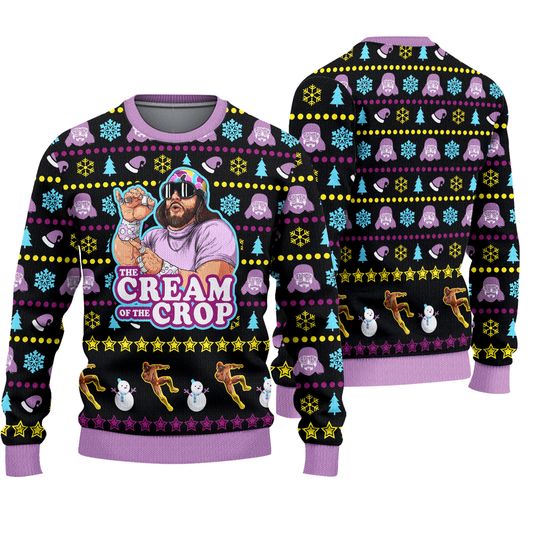 The Cream of the Crop Macho Man Randy Savage Ugly Knitted Christmas 3D Sweater