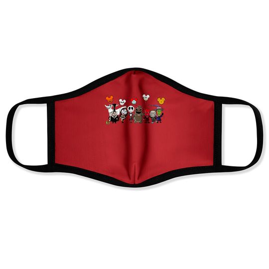 Nightmare before christmas Face Masks, Jack and Sally Face Masks, Disney Halloween Face Masks