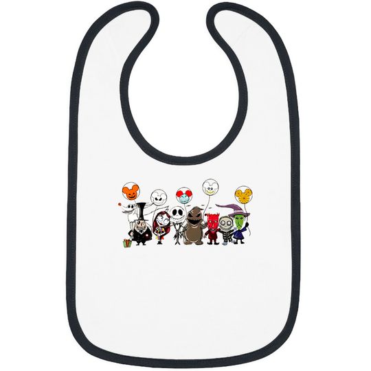 Nightmare before christmas Bibs, Jack and Sally Bibs, Disney Halloween Bibs