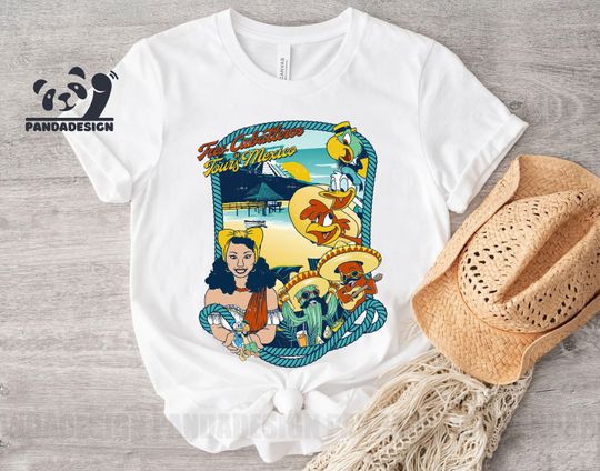Latin American Disney Cartoon Three Caballeros T-Shirt, Tres Caballeros Tours of Mexico Shirt