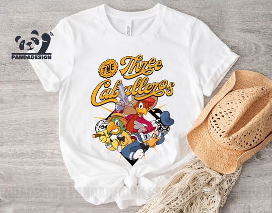 Funny Three Caballeros Disney Musical Cartoon T-Shirt, Epcot Mexico Pavilion Destination Disney Trip Tee