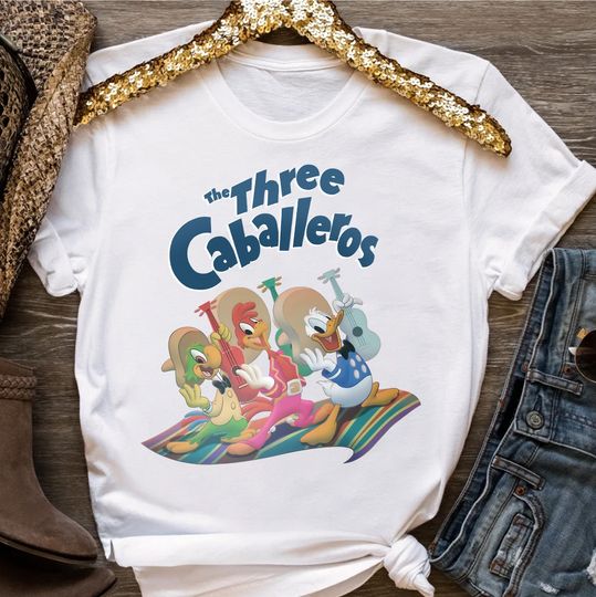 Discover Disney The Three Caballeros Classic Donald Duck Jose Carioca Panchito Pistoles Shirt
