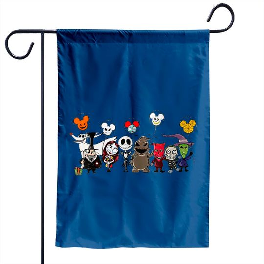 Nightmare before christmas Garden Flags, Jack and Sally Garden Flags, Disney Halloween Garden Flags