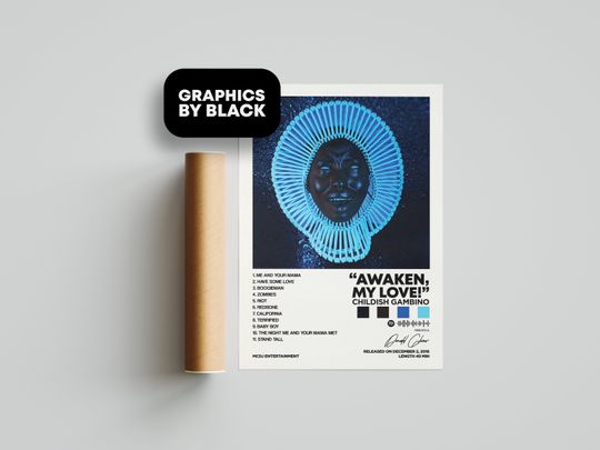 Discover Childish Gambino - Awaken, My Love! -Poster - Home Decor - Wall Art - Tracklist