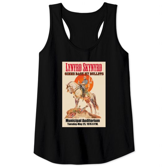 Lynyrd Skynyrd 1976 Gimme Back My Bullets Municipal Auditorium Retro Tank Tops